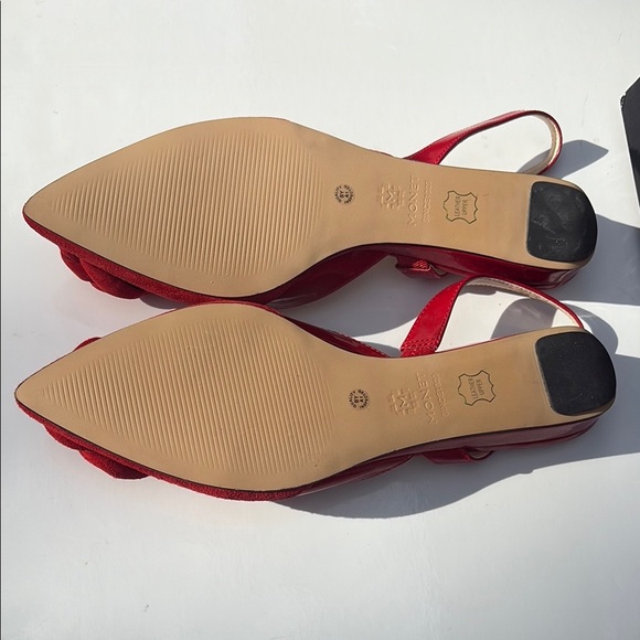 Monet Red Floral Slingback Leather Flats ❤️ - Picture 5 of 8